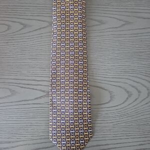 Roberto Botticelli Black Tie with Gold/silver  Linked Pattern